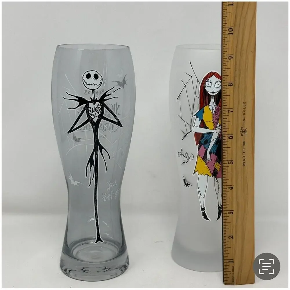 Disney Tim Burton The Nightmare Before Christmas Jack & Sally Beer Glasses